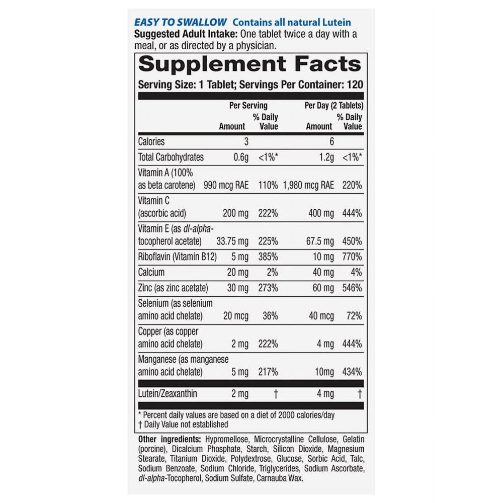 Systane ICAPS Eye Vitamin AREDS, 120 Coated Tablets