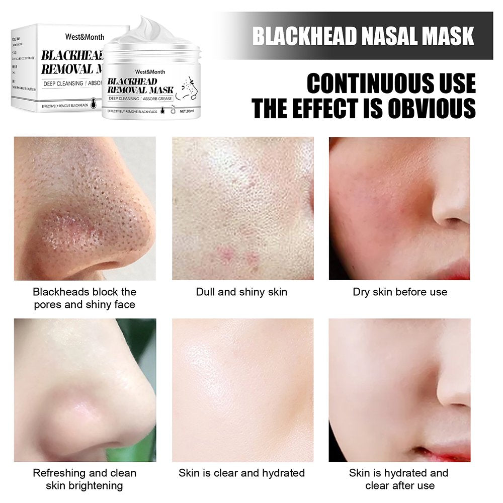 Peel off Mask Nose Blackhead Remover Gel Mask with 60 PCS Mask Paper Pore Deep Cleansing Facial Beauty Care 30G New TOPOINT