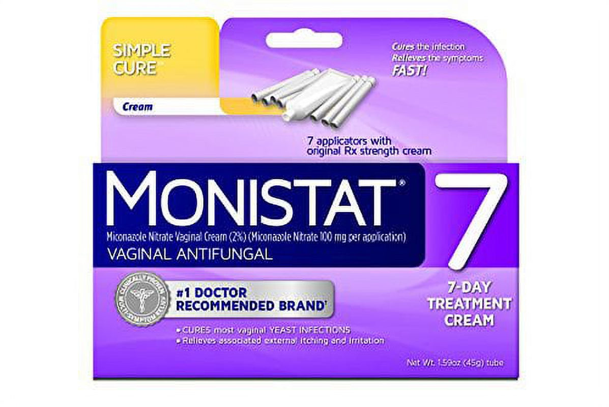 4 Pack Monistat 7 Vaginal Antifungal Cream with Disposable Applicators 1.59Oz Ea