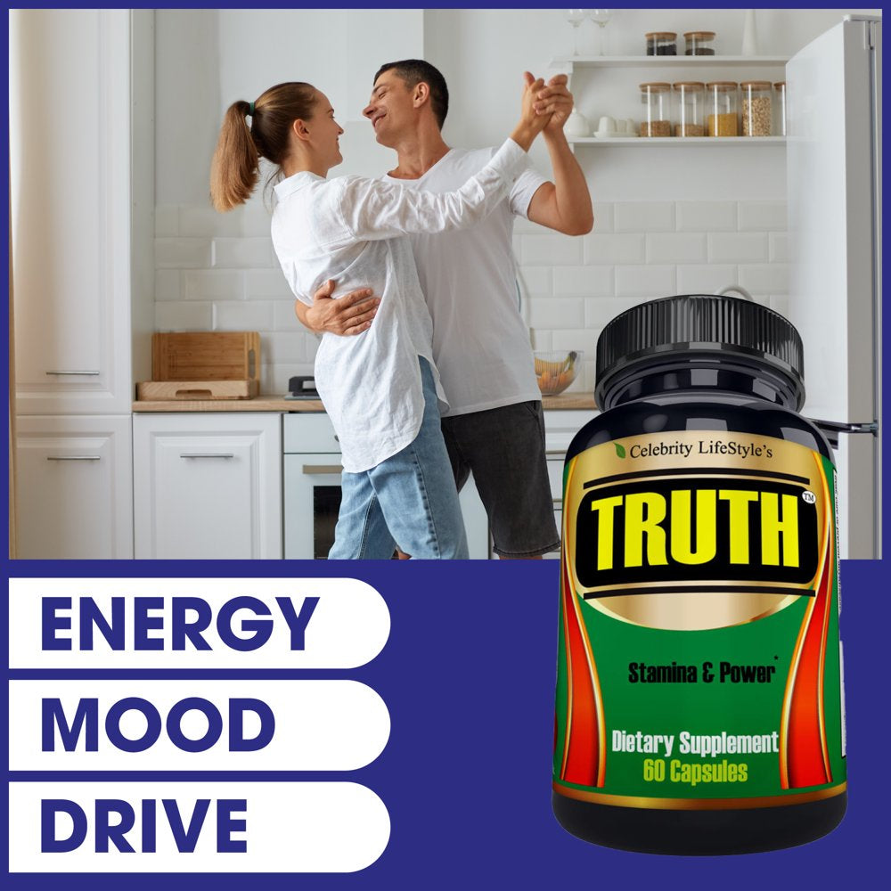 Truth Men Testosterone Booster Male Enhancing Vitamin Supplement, Supports Libido, Strength 60 Caps