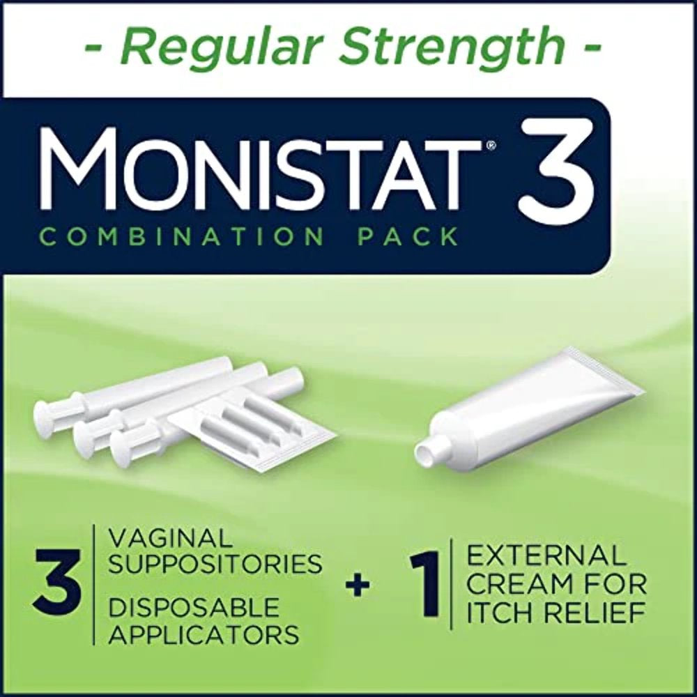 Monistat 3 Day Yeast Infection Treatment, 3 Miconazole Suppository Inserts & External Itch Cream