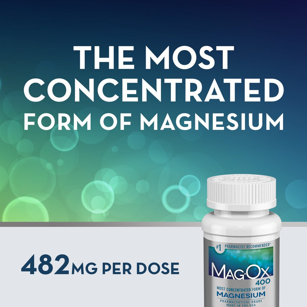 Mag-Ox 400 Magnesium Oxide Dietary Mineral Supplement Tablets 120 Count