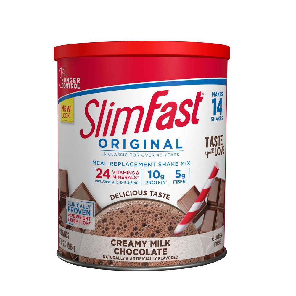 Slimfast Original Meal Replacement Shake Mix Powder, Creamy Milk Chocolate, 12.83Oz, 14 Servings