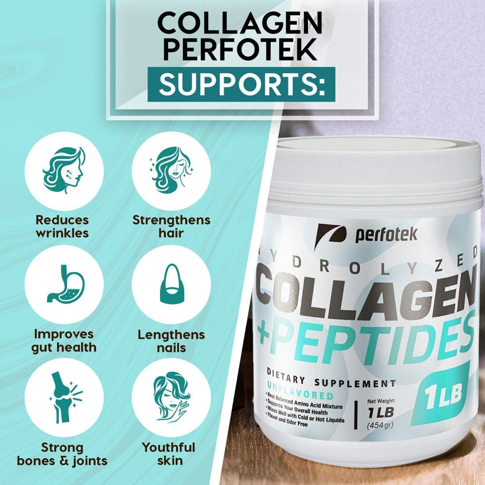 Collagen Peptides Powder Hydrolyzed Protein Anti-Aging Supplement 1 LB 2 Pack