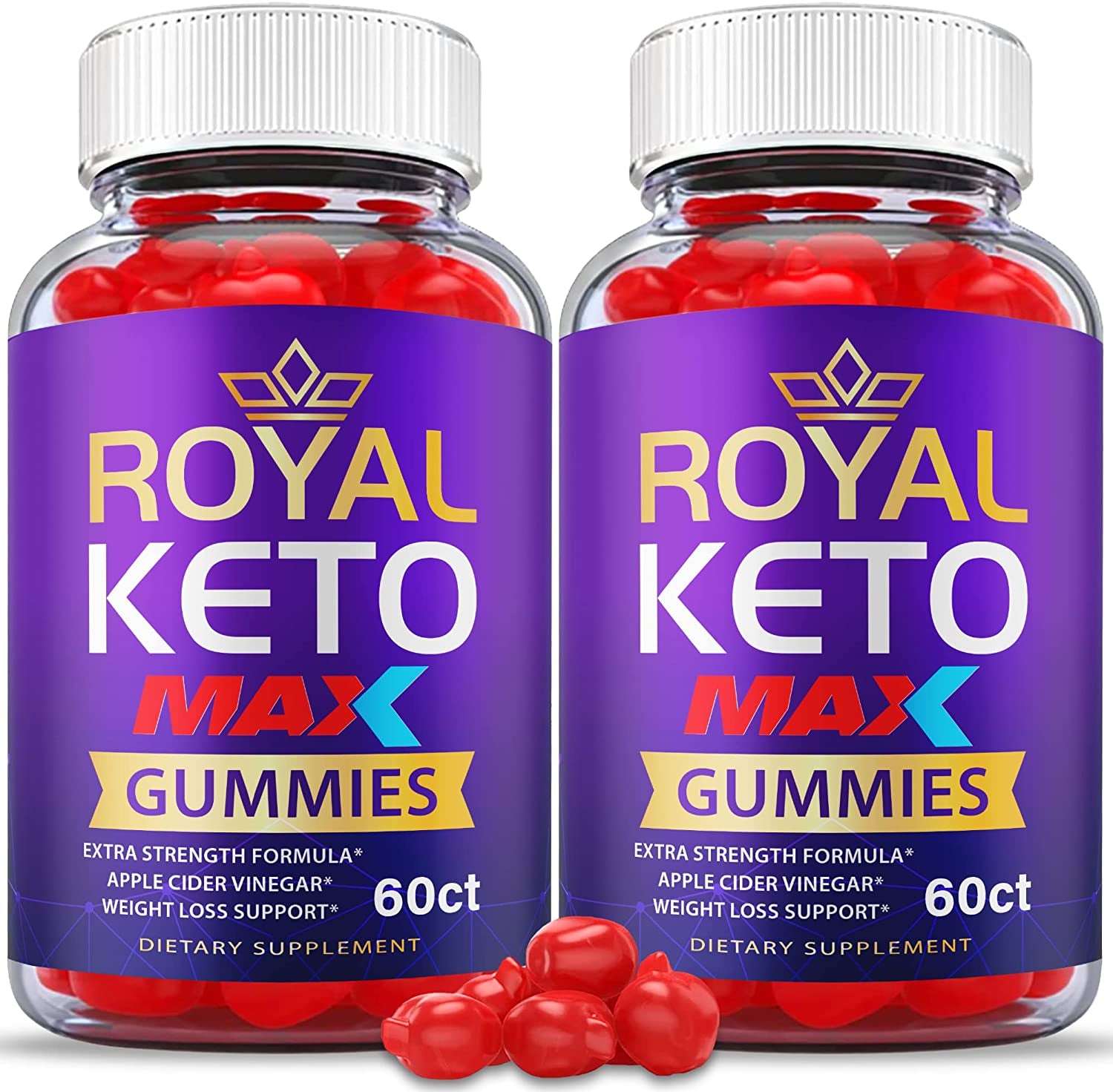 (2 Pack) Royal Keto Gummies Max Strength - Royal Keto ACV Gummies Vegan Formula with Apple Cider Vinegar, Weight Apple Loss Cider, Beet Root Juice, Vitamin B12 Royal Keto Gummies Purple (120 Gummies)