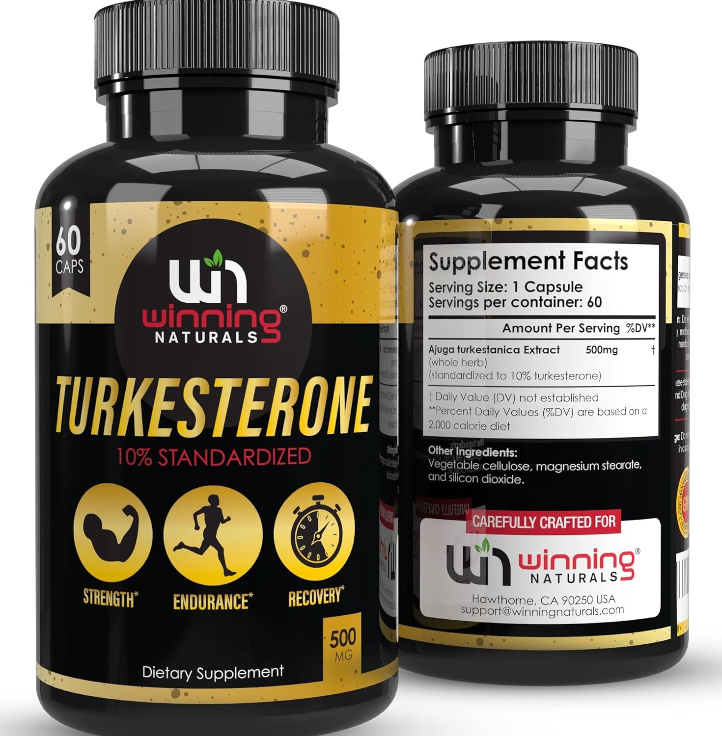 Turkesterone Supplement 500 Mg, Ajuga Turkestanica Extract Std. to 10% Turkesterone Max Strength- Similar to Ecdysterone; Natural Anabolic Agent; Supports Muscle Growth, Muscle/Exercise Recovery