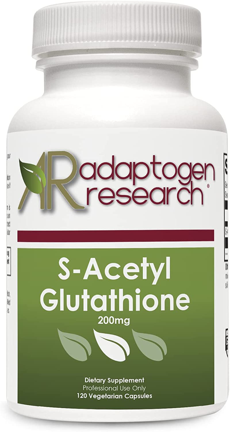 Adaptogen Research S-Acetyl Glutathione - 200Mg | 60 Acid Resistant Vegetarian Capsules