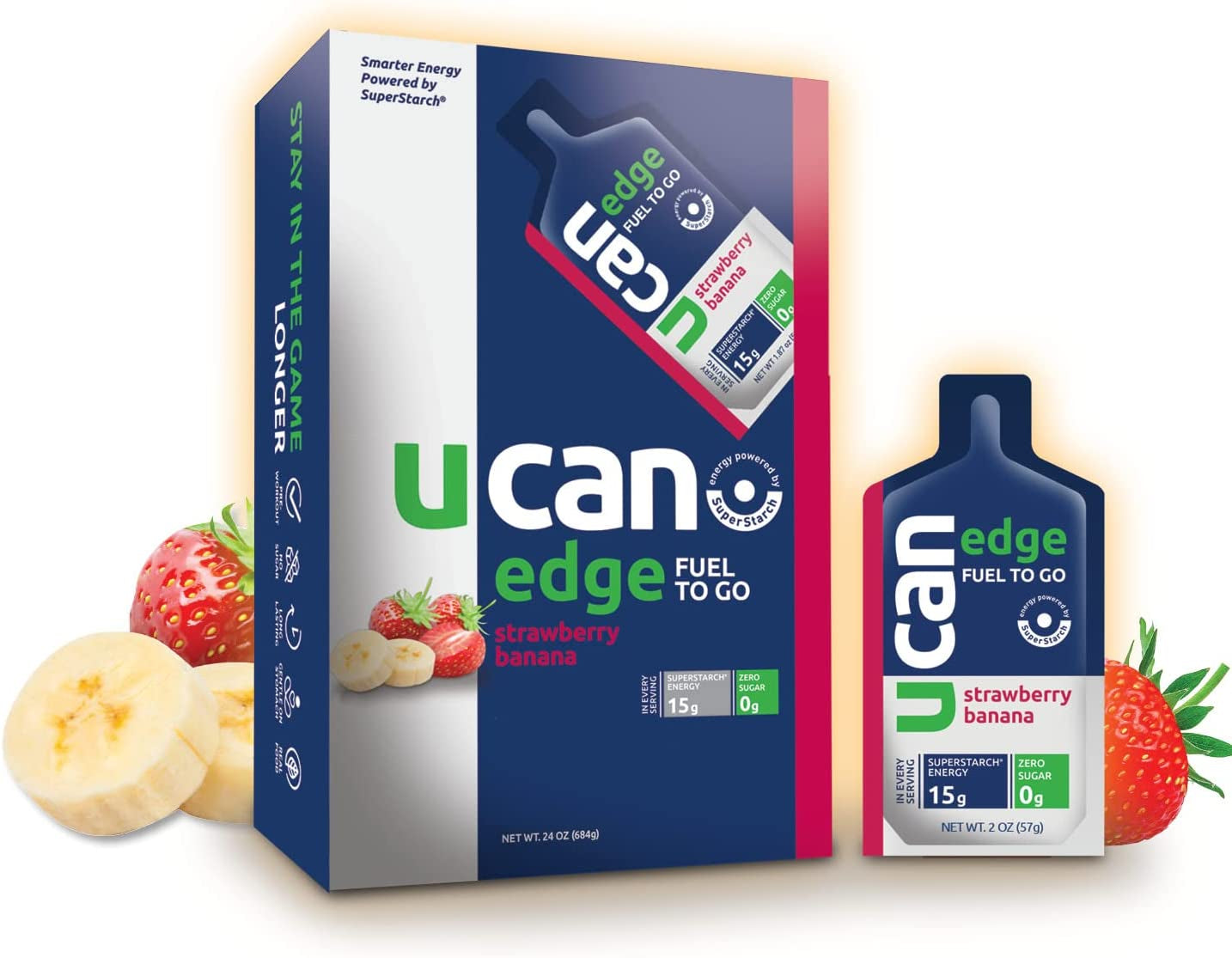 UCAN Strawberry Banana Edge Energy Gel, Cherry Berry Energy Bars & Cran-Raz Energy Powder - Great for Running, Training, Fitness, Cycling, Crossfit & More | Sugar-Free, Vegan, & Keto Friendly