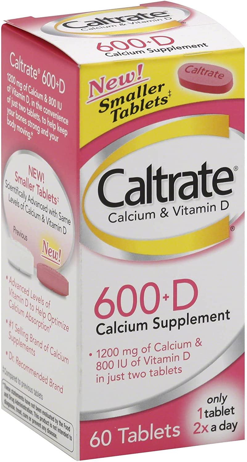 Caltrate 600+D3 Calcium and Vitamin D Supplement Tablets - 60 Count