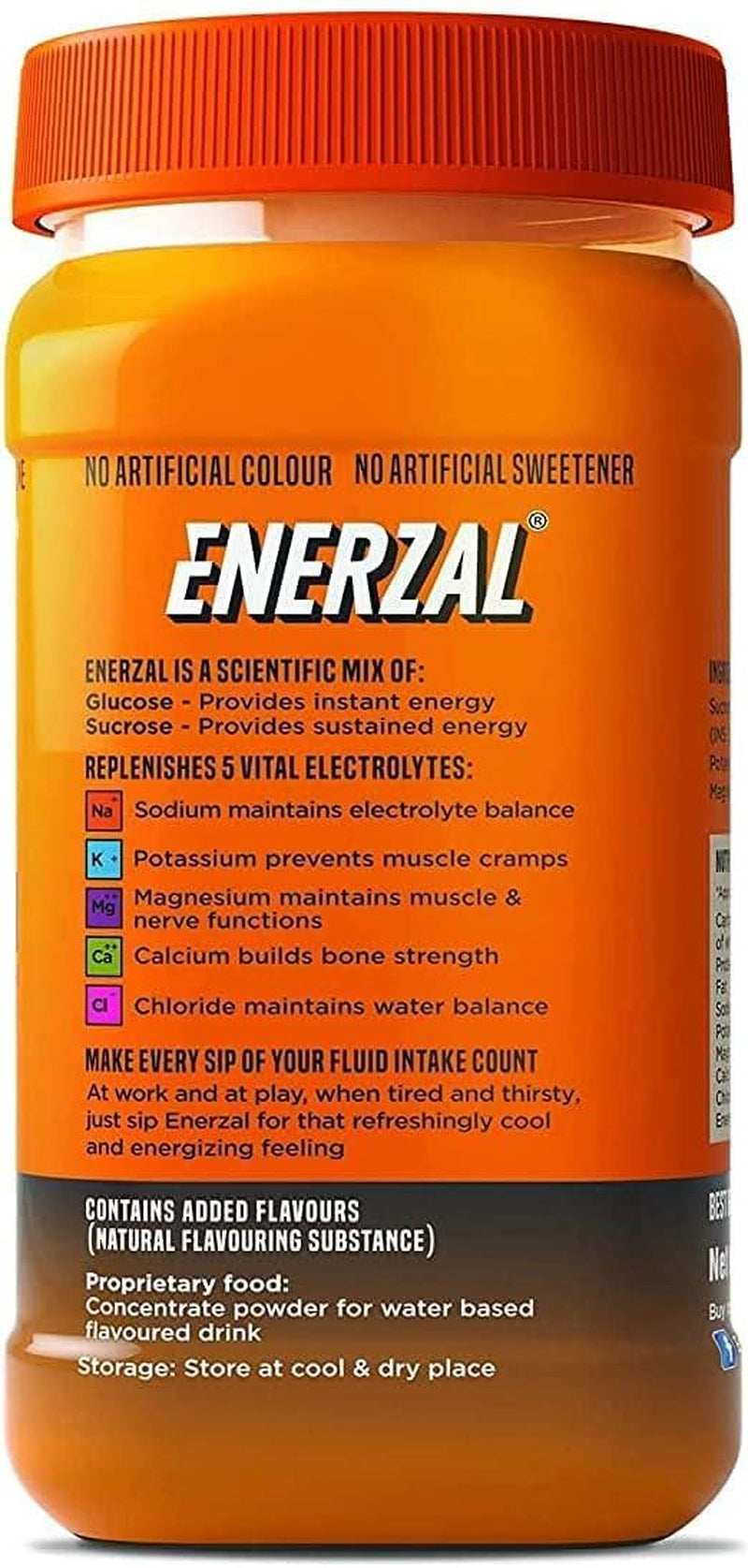 CROW Enerzal Energy Drink Powder, Orange, 500 G