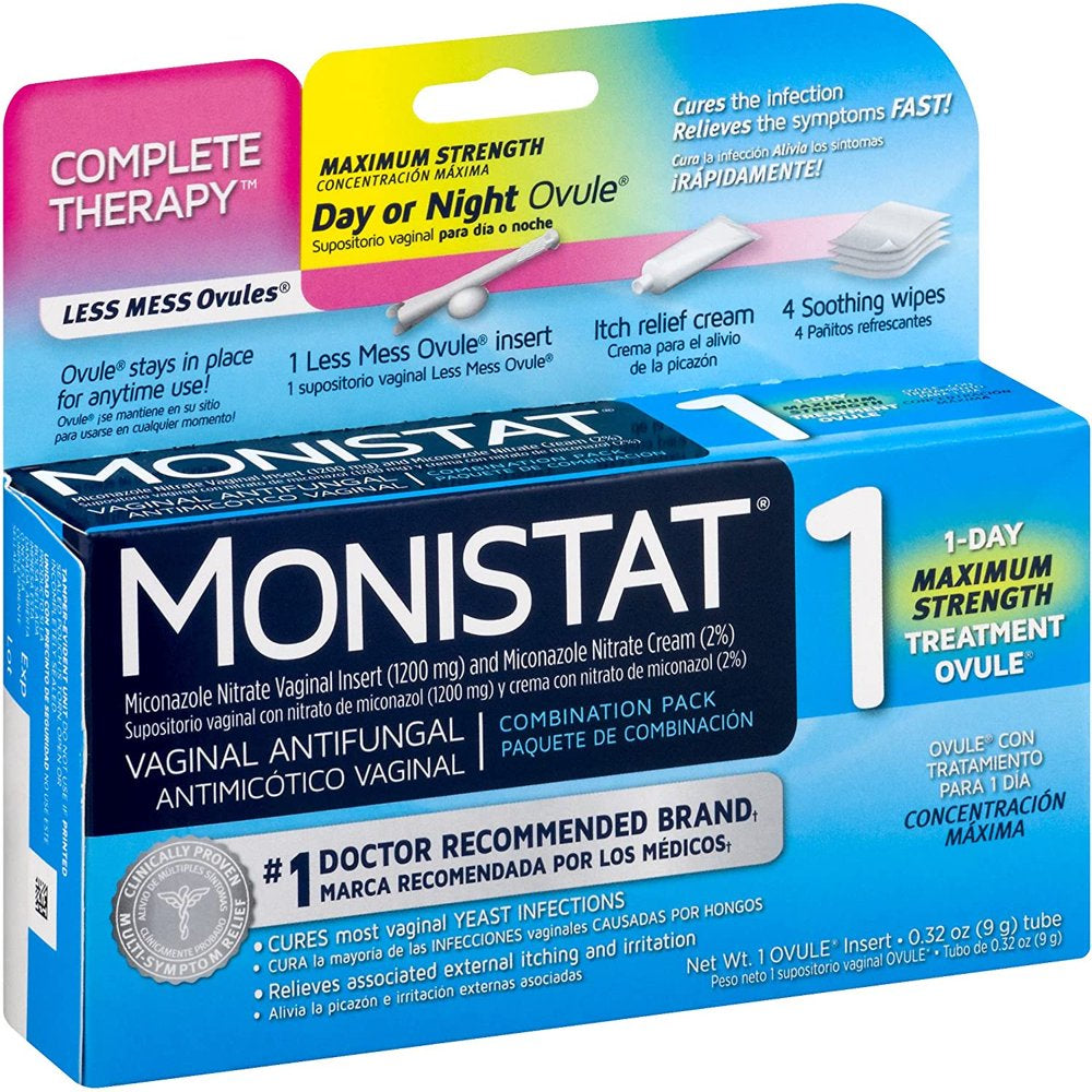 Monistat 1 Vaginal Antifungal Day or Night 1-Day Treatment Combination