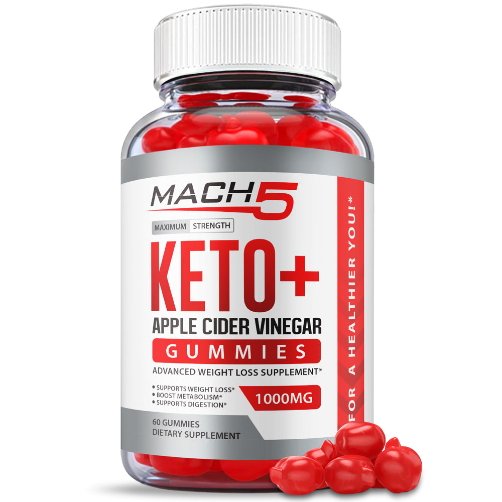 Mach5 ACV Keto Gummies Apple Cider Vinegar Vegan 60 Gummies