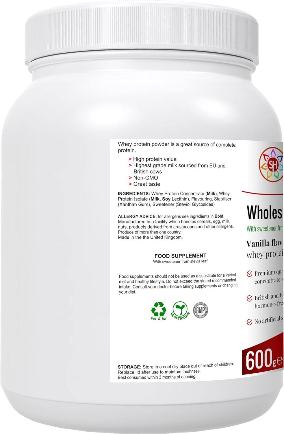 Wholesome Whey Protein Shake (Vanillla) - Spirituality, Science & Supplements by Shakra Health