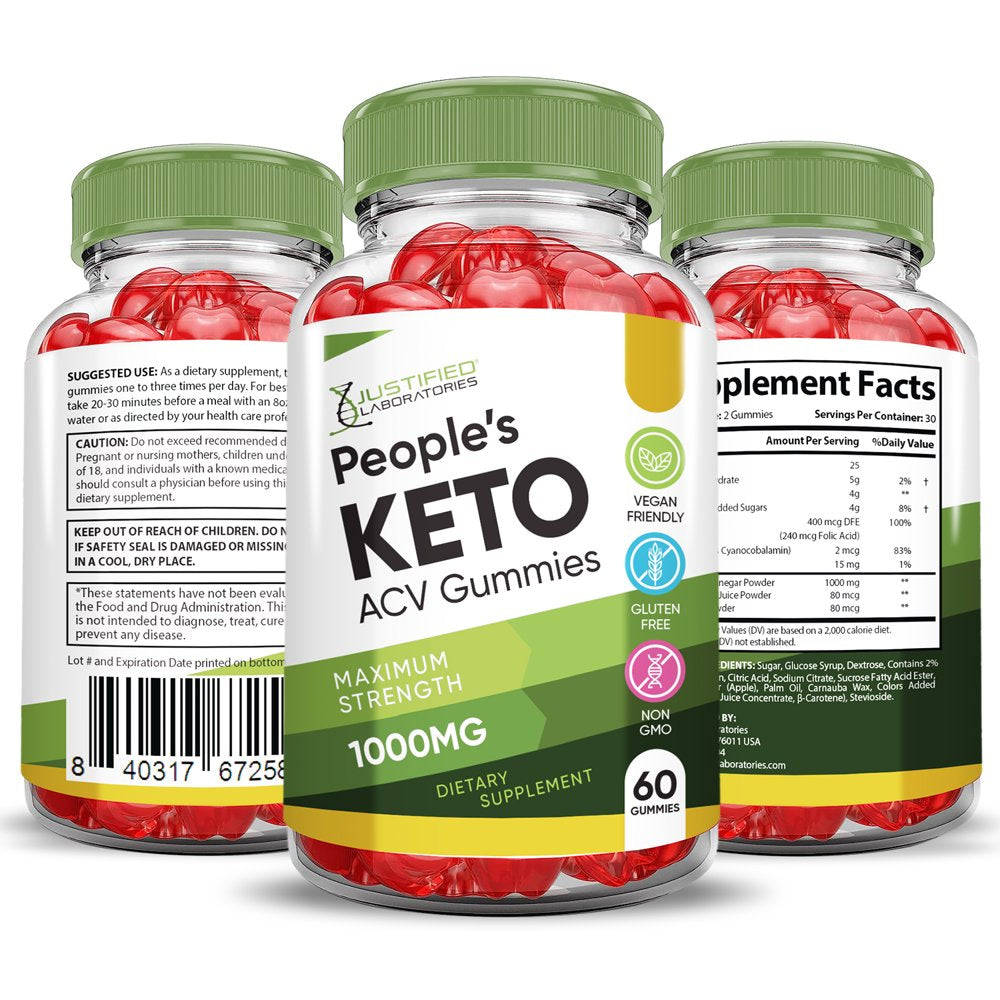 (2 Pack) Peoples Keto ACV Gummies 1000MG Dietary Supplement 120 Gummys