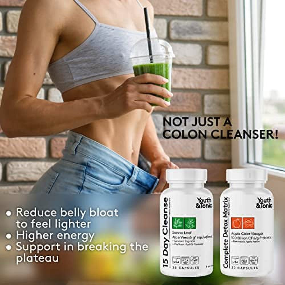 3Pk Detox Cleanse Kick off Weight Management | Colon Cleanser + Water Loss Pills W Dandelion + ACV Full Body Detox + Probiotics | Flat Stomach & Waist Line Reduction|Restart Metabolism Bloating Relief