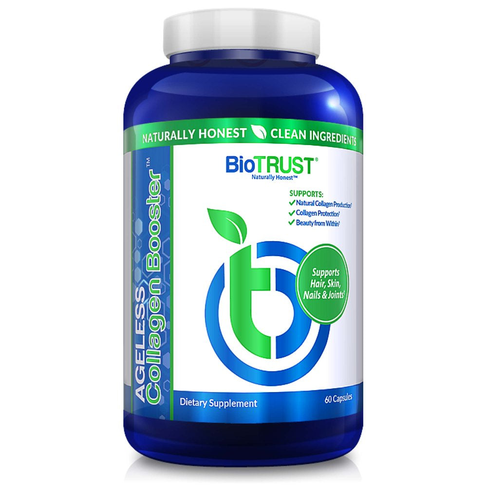 Biotrust Ageless Collagen Booster, Powerfully Support Beauty from Within, Plant-Based Collagen Builder, Glowing Skin, Gorgeous Hair, Beautiful Nails, Healthy Joints, 60 Capsules (30 Servings)