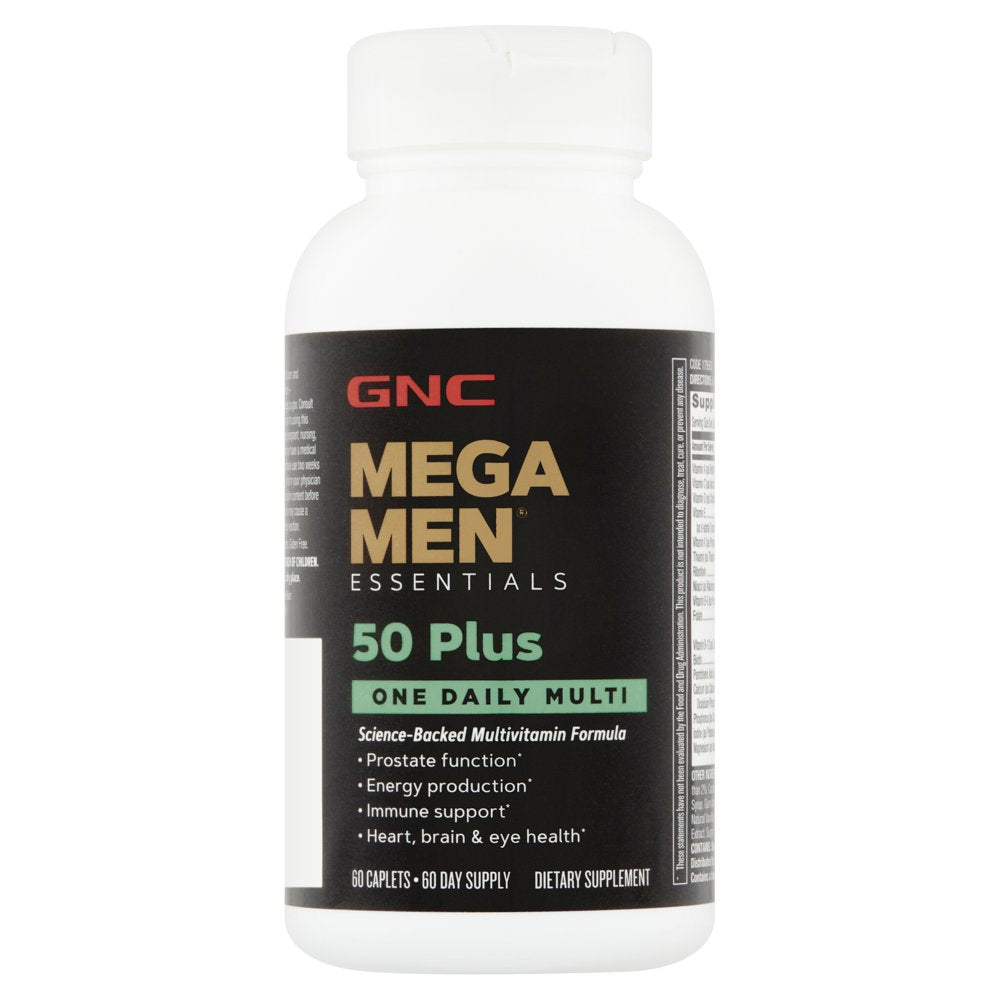 GNC Mega Men® 50-Plus One Daily Multivitamin, 60 Tablets, Vitamin and Mineral Support