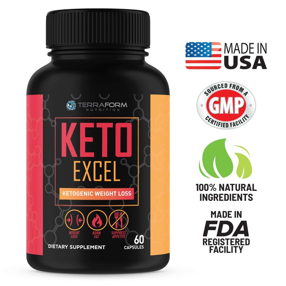 Keto Excel Keto Supplements – Powerful Keto Diet Weight Loss Supplement – Achieve Maximum Weight Loss – Increase Energy & Focus – Thermogenic Fat Burner – 1 Month – USA Made