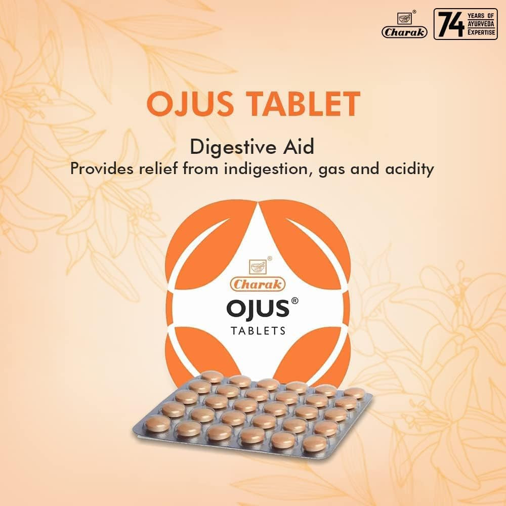 PUB Charak Pharma Ojus Tablet to Improve Digestion (Set of 3X30)