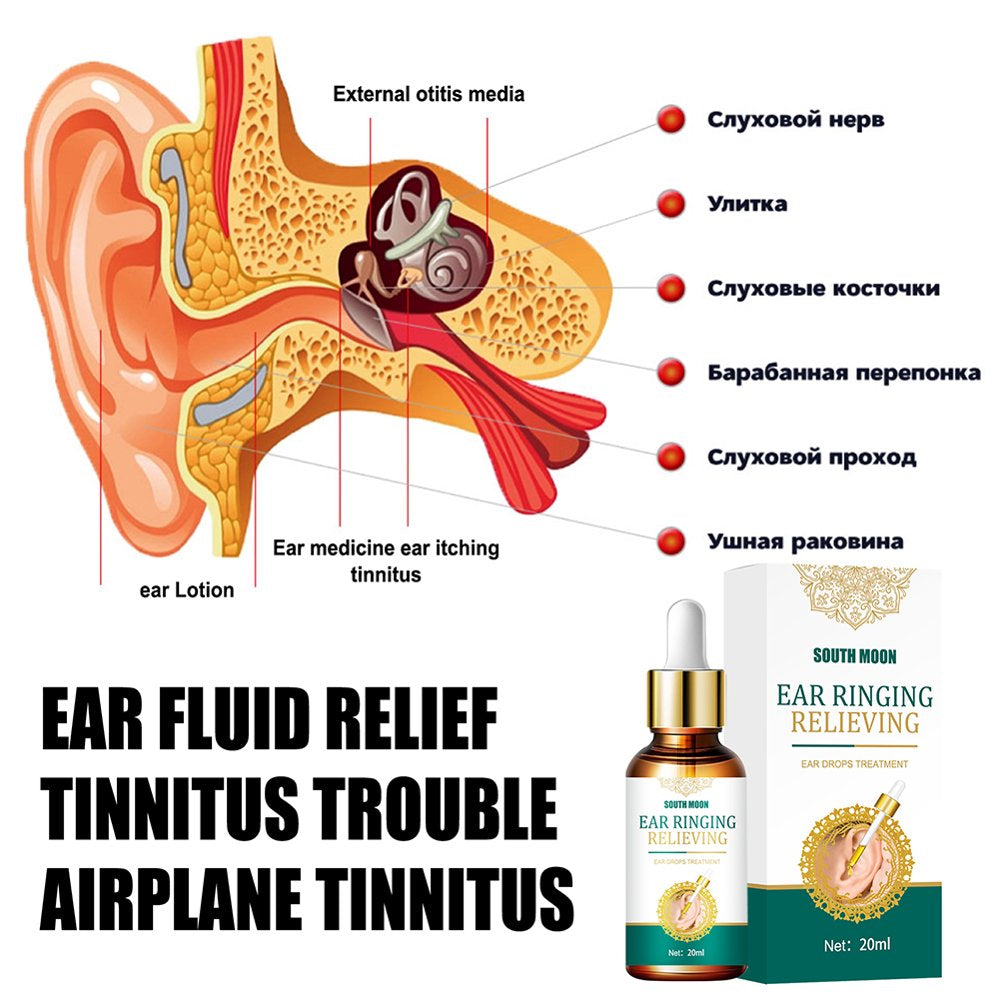 YUANHUILI 20Ml Ear Otitis Drops Ear Tinnitus Sore Deafness Treatment Herbal Medicine