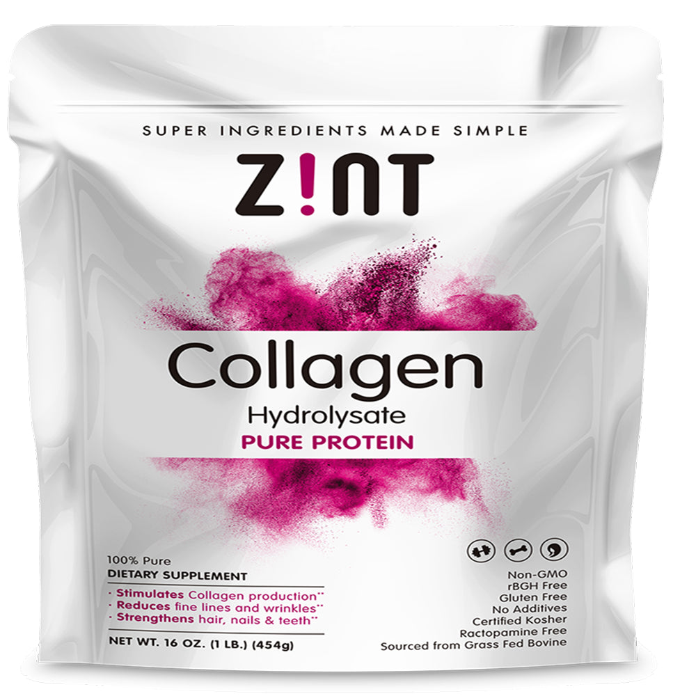 Zint Paleo-Friendly Collagen Hydrolysate Pure Protein Powder, 16 Oz.