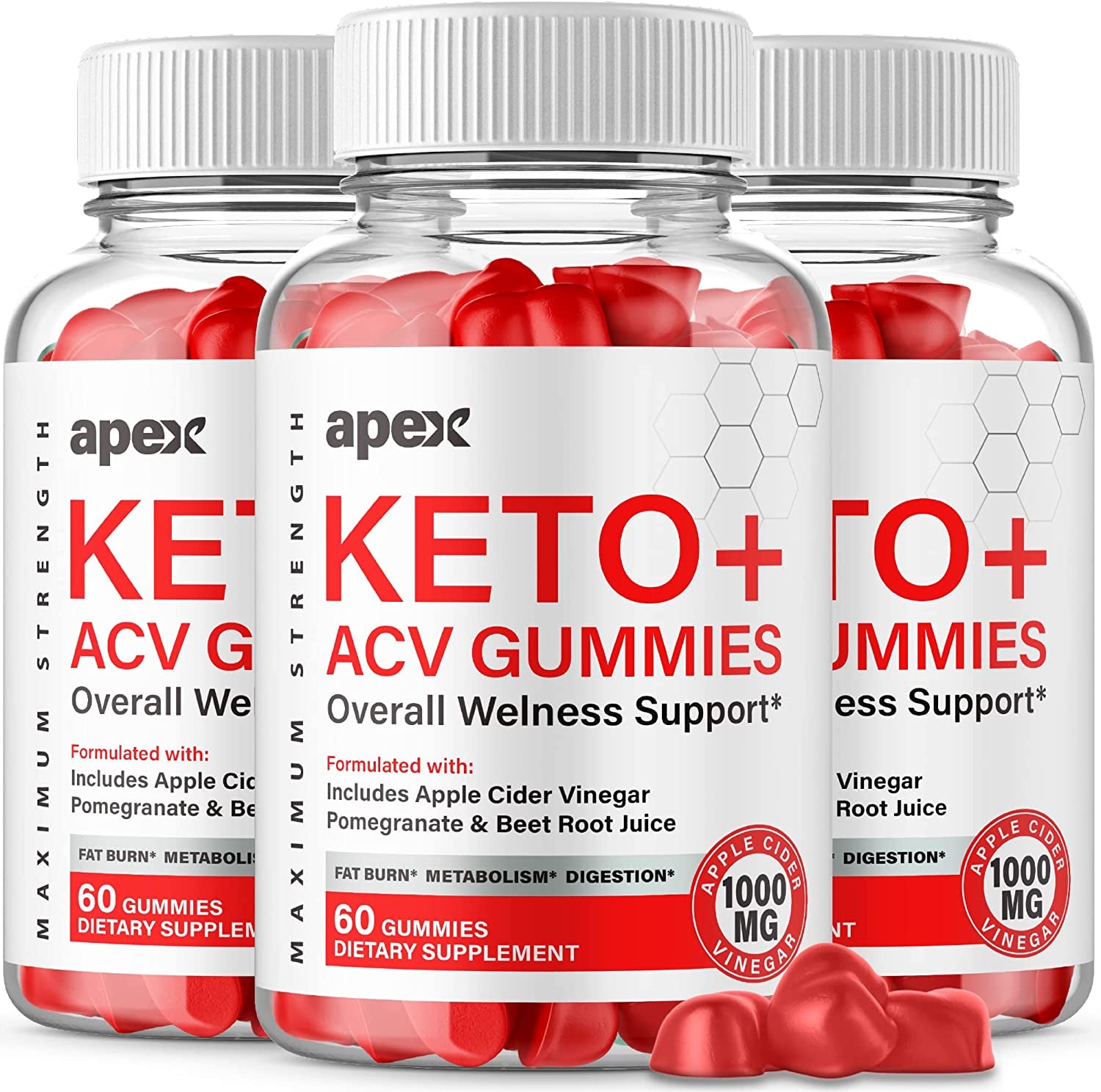 (3 Pack) Apex Keto Gummies Apex Keto ACV Gummies Advanced Formula Apex Keto Apple Cider Vinegar Gummies Gummy Ss (180 Gummies)