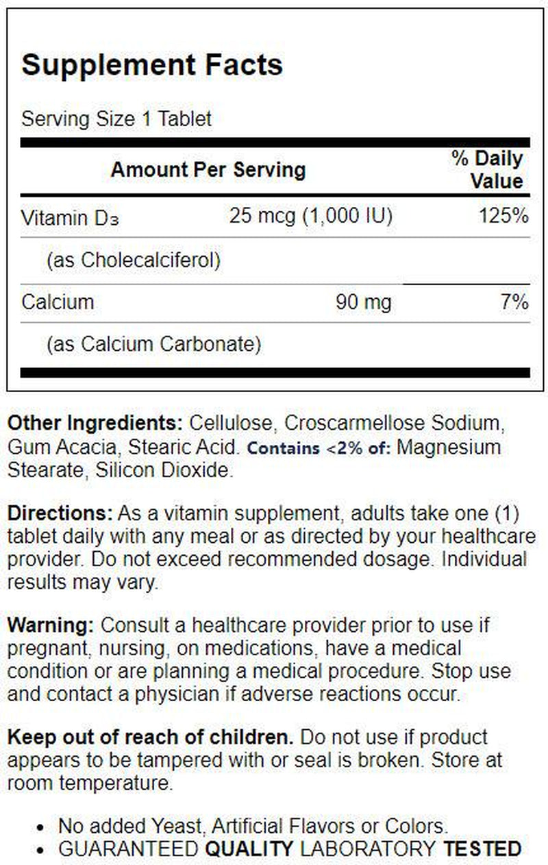 21St Century D3-1000 IU Tablets - 300 Ct