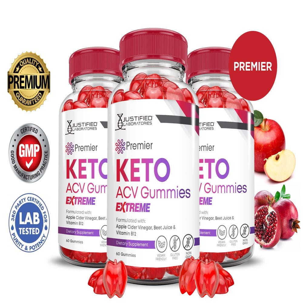 (3 Pack) Premier Keto Extreme ACV Gummies 2000Mg Dietary Supplement 180 Gummys