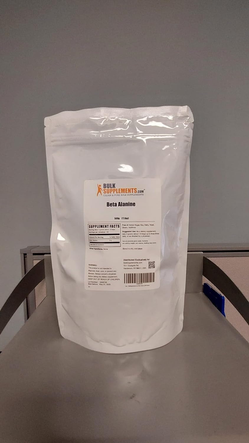 BULKSUPPLEMENTS.COM L-Tyrosine Powder 500G, with Beta Alanine Powder 500G, Taurine Powder 1KG & L-Theanine Powder 100G Bundle