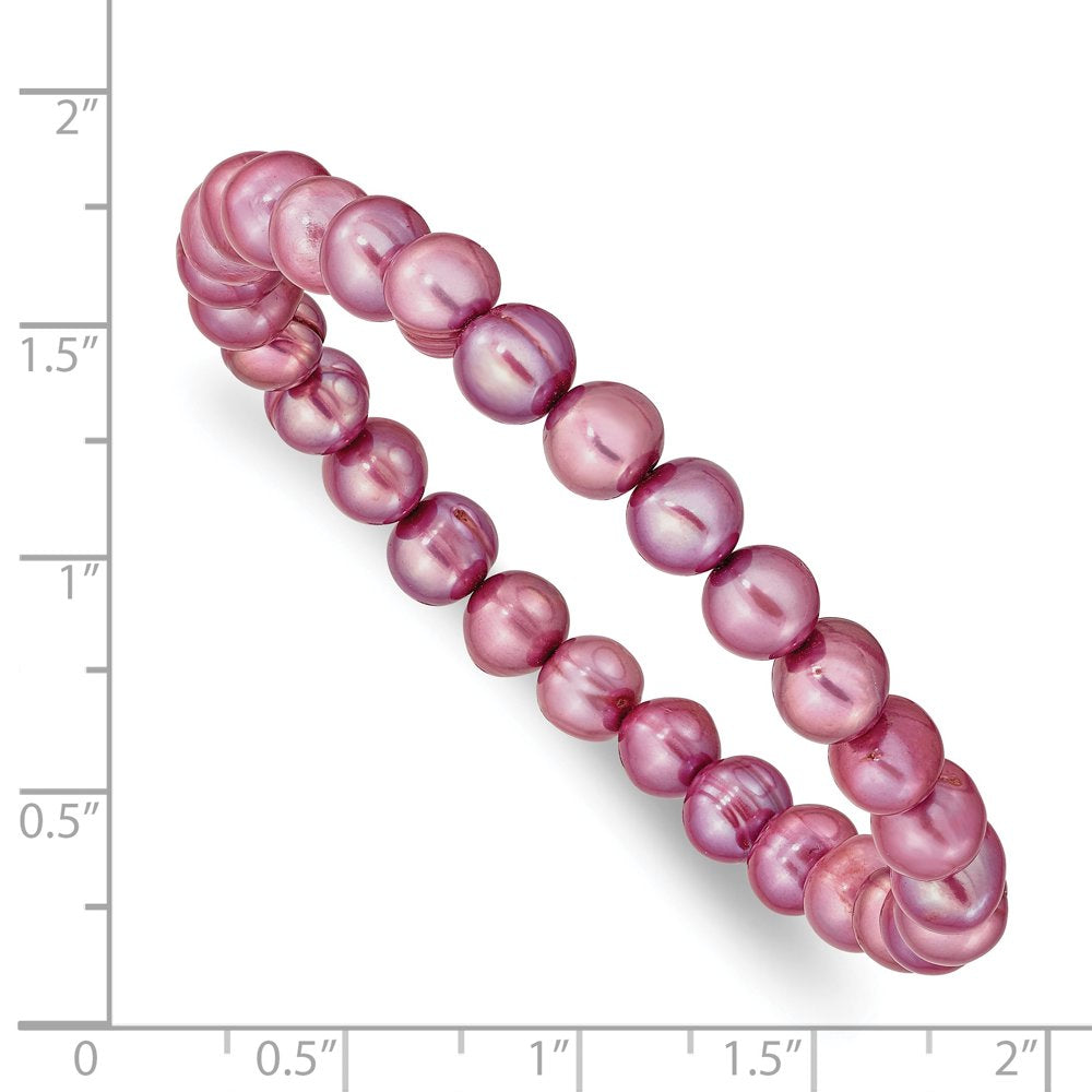 6-7Mm Rose Freshwater Cultured Pearl Stretch Bracelet QH5461