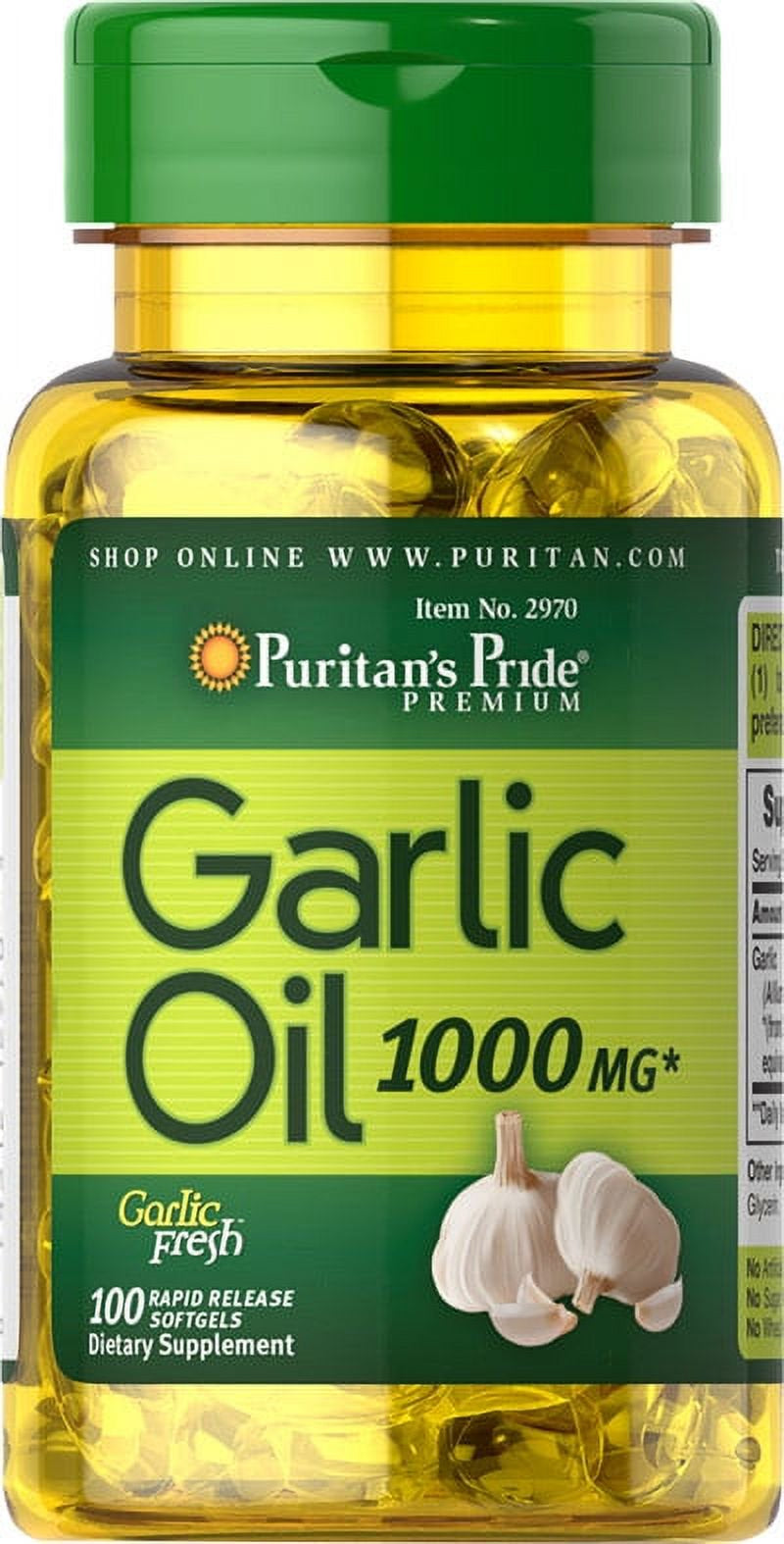 Puritan'S Pride Garlic Oil 1000 Mg 100 Softgels