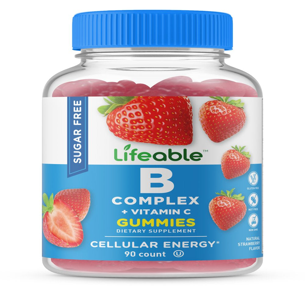 Lifeable Sugar Free B Complex, with 6 B Vitamin Supplements - for Men and Women - 90 Gummies