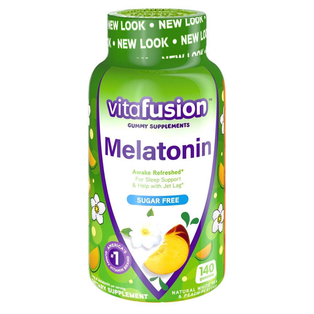 2 Pack Vitafusion Melatonin Gummy Supplement 3Mg White Tea & Peach 140 Gummies