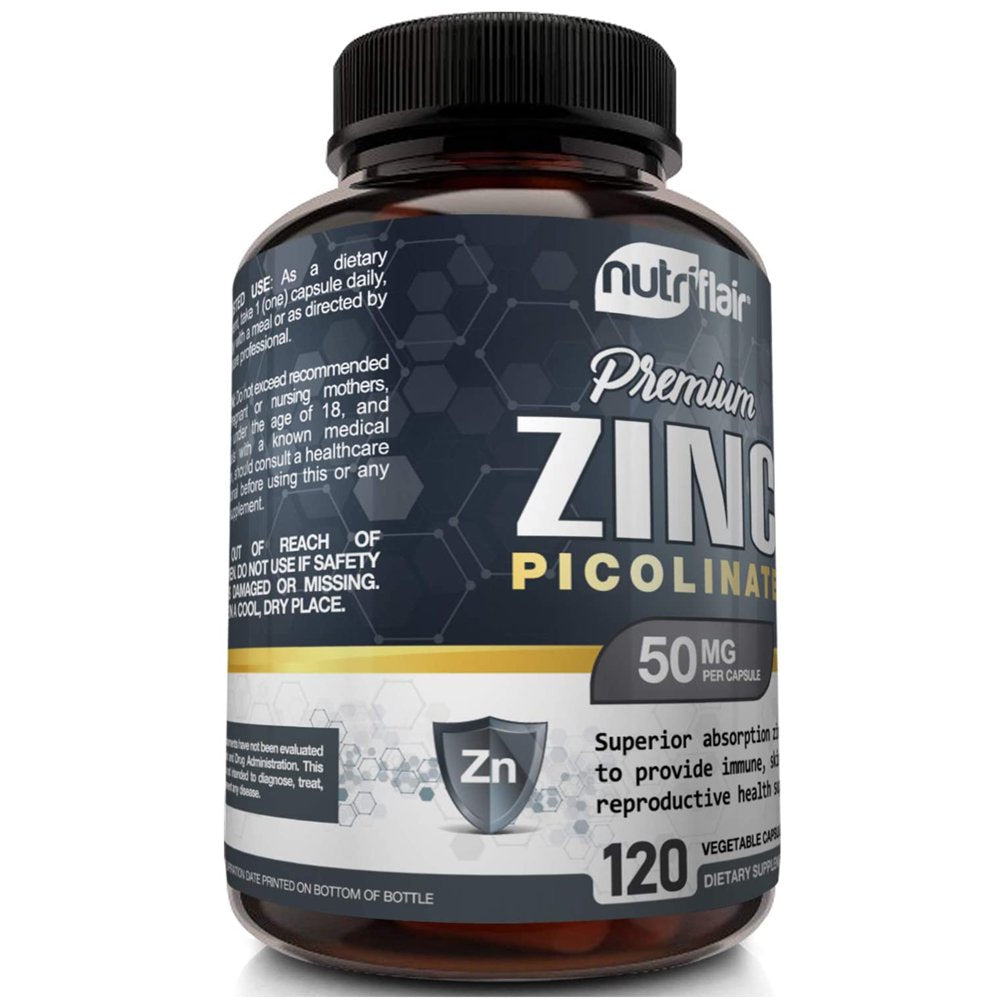 Nutriflair Zinc Supplement for Immune Defense Natural Immunity Booster 120 Capsules