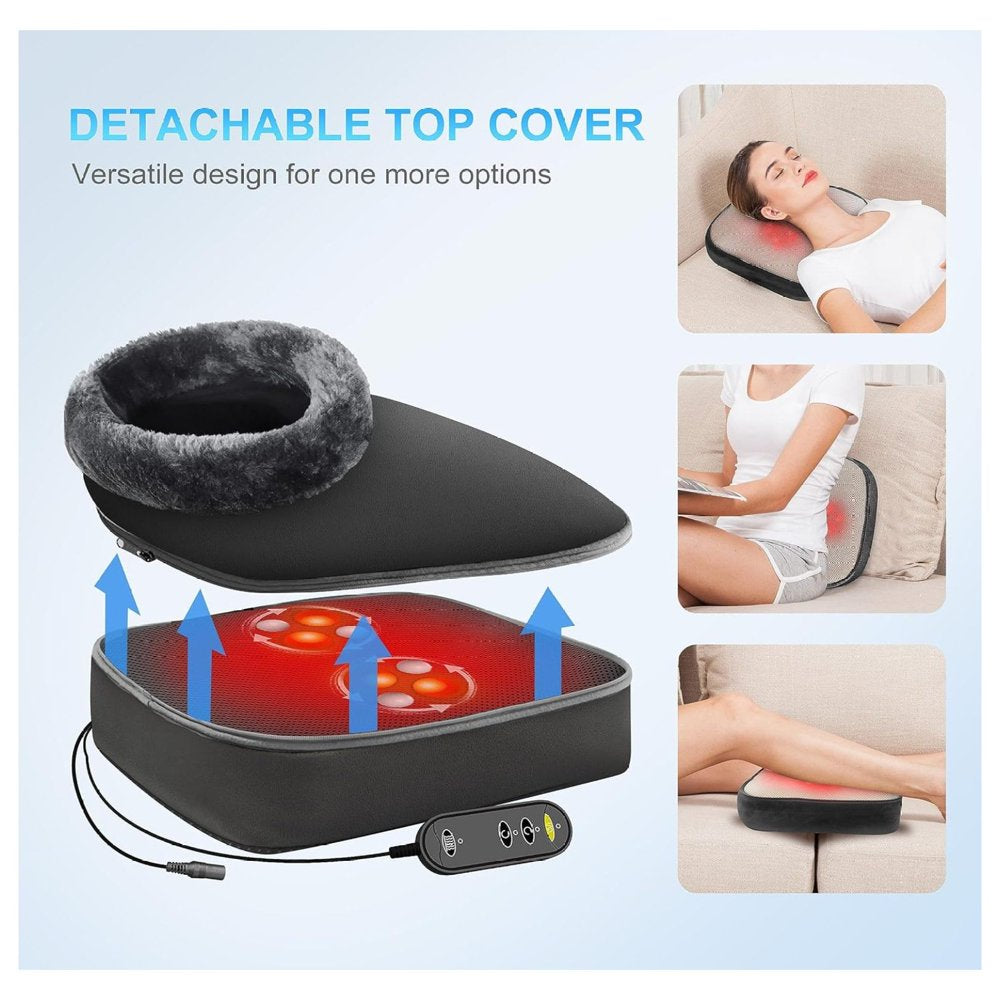 Shiatsu Foot Massager Machine with Heat, 2-In-1 Foot Warmer Back Massager, Foot Massager for Circulation and Pain Relief, Electric Foot Massagers for Lasting Foot Pain Relief, Neuropathy Relief