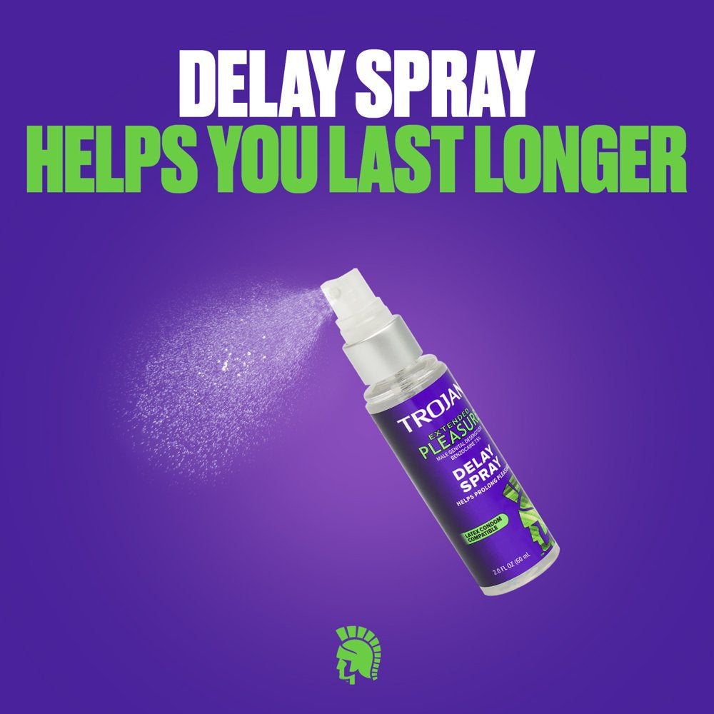 Trojan Extended Pleasure Delay Spray for Men, 2.0 Fl Oz.