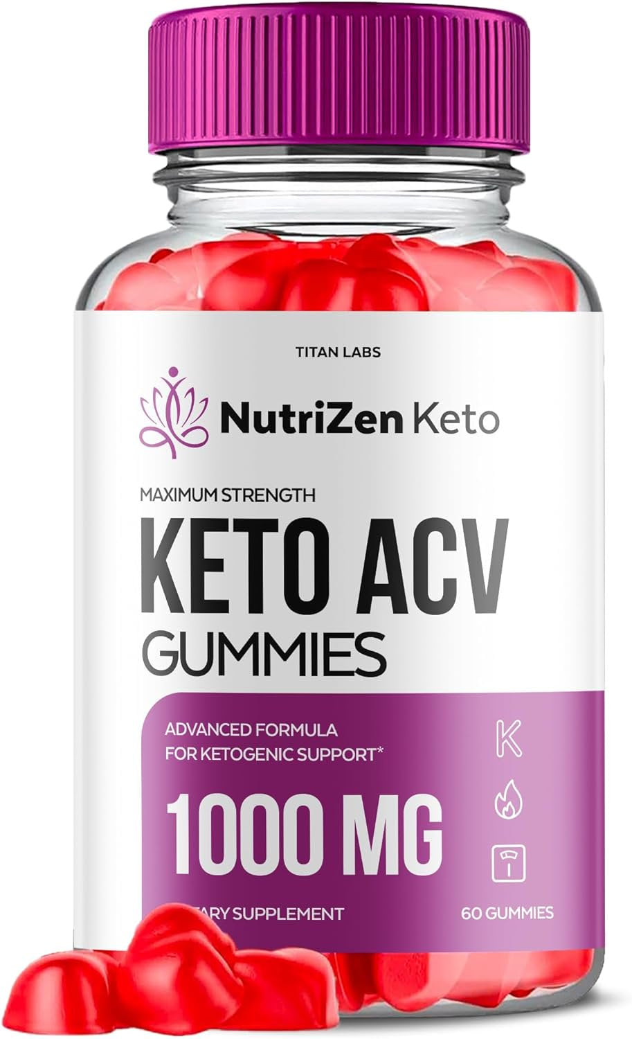 (1 Pack) Nutrizen Keto ACV Gummies - Apple Cider Vinegar Supplement for Weight Loss - Energy & Focus Boosting Dietary Supplements for Weight Management & Metabolism - Fat Burn - 60 Gummies