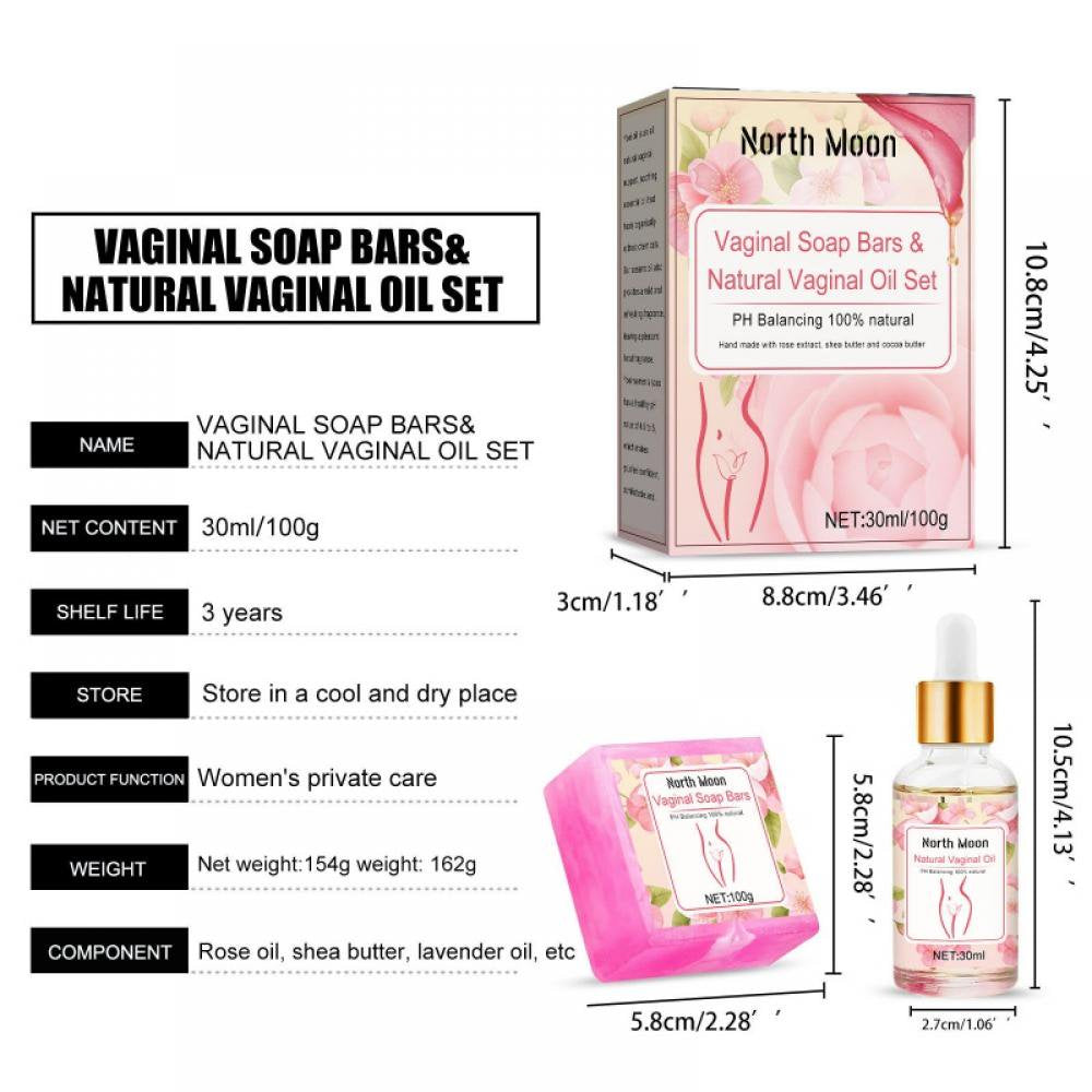 Soap Bars & Natural Yoni Oil Set Natural Yoni Oil Vaginal Wash for Women Feminine Wash Vaginial Deodorants Ph Balance Elimina