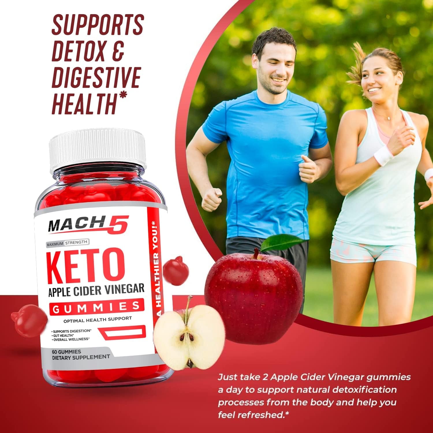 (5 Pack) Mach 5 Keto ACV Gummies - Mach5 Keto Gummies with Apple Cider Vinegar, Mach 5 Keto Gummies with ACV for Ketosis - Vegan, Non GMO - Advanced Formula Ketogenic (300 Gummies)