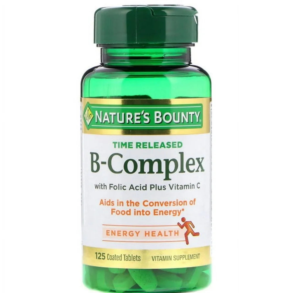 Nature'S Bounty B-Complex with Folic Acid plus Vitamin C Tablets 125 Ea (Pack of 2)