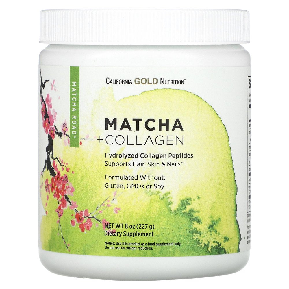 California Gold Nutrition MATCHA ROAD, Matcha + Collagen, 8 Oz (227 G)