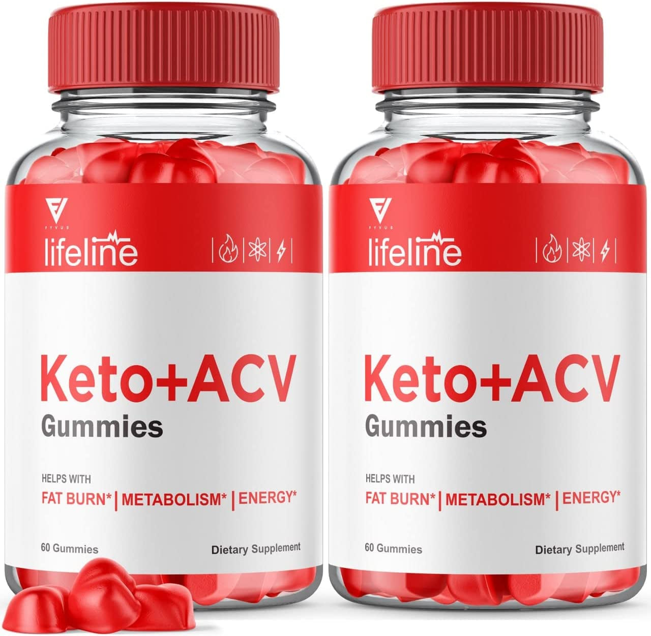 (2 Pack) Lifeline Keto ACV Gummies Advanced Loss, Life Line Keto Gummies Plus, Lifeline Keto + ACV Apple Cider Vinegar Supplement, Keto Lifeline Boost (120 Gummies)