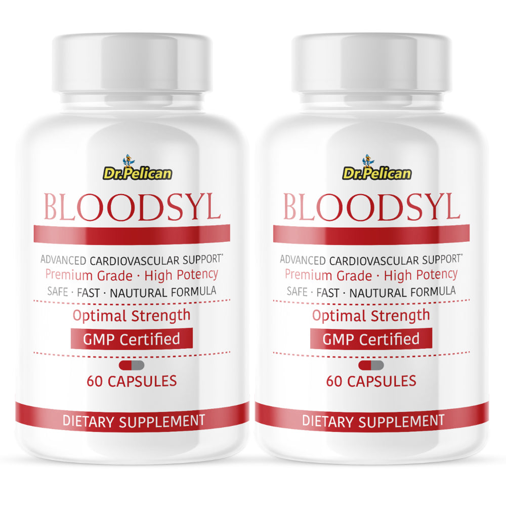 Bloodsyl- Sugar/Heart/Advanced Cardiovascular Support - 2 Bottles- 120 Capsules- Dr.Pelican