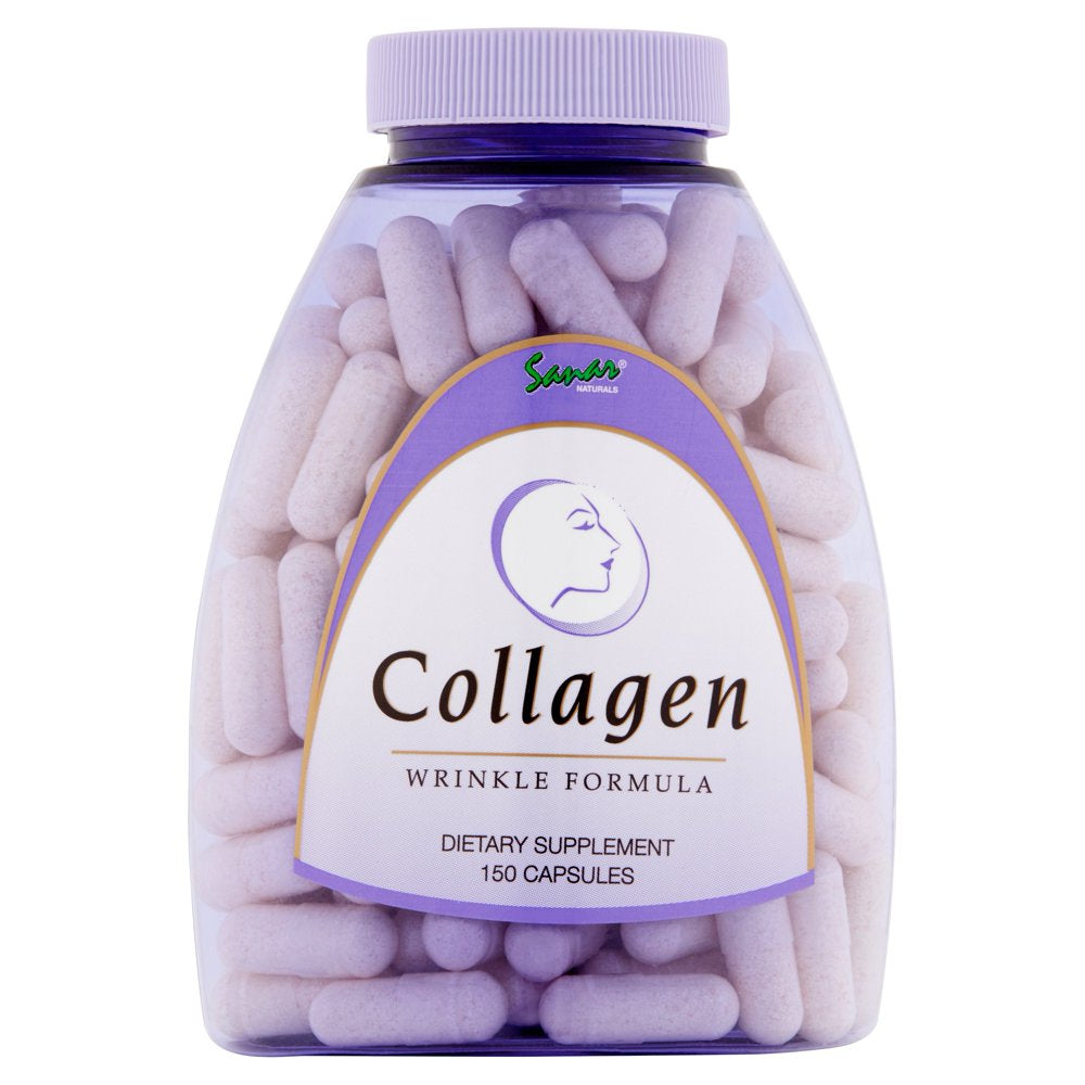 Sanar Naturals Collagen Pills with Vitamin C, E, 150 Capsules - Reduce Wrinkles, Tighten Skin, Boost Hair Skin Nails Joints - Collagen Wrinkle Formula