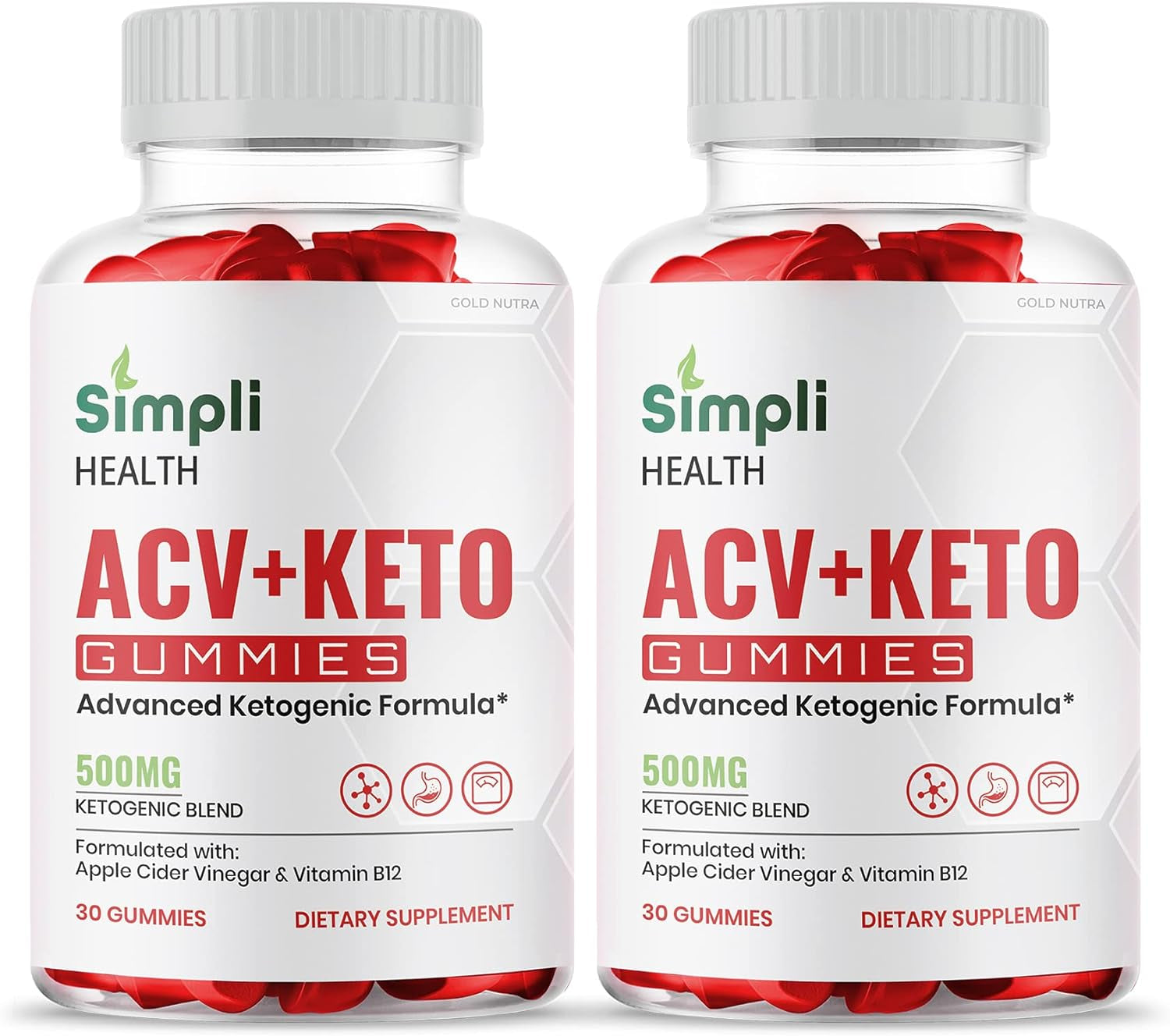 (2 Pack) Simpli Health ACV Keto Gummies, Maximum Strength