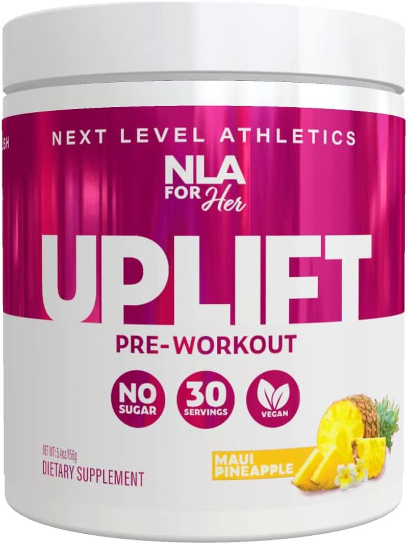 Uplift Pre-Workout for Women (30 Servings) -Maui Pineapple -Provides Clean/Sustained Energy, Supports Athletic Performance, Fast Twitch Muscle Fiber Activation Endurance (Caffeine, Vegan, GF, 15 Cals)