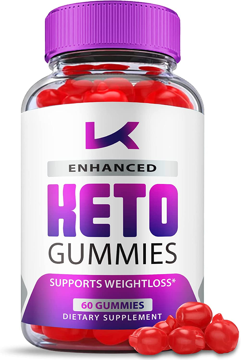 Enhanced Keto Gummies, Enhanced Keto ACV Gummies, Vegan, Non GMO 1000Mg Formula, Enhanced ACV Gummies plus Keto, Enhanced ACV Keto Gummies with Apple Cider Vinegar and Vitamin B12, B6 (60 Gummies)