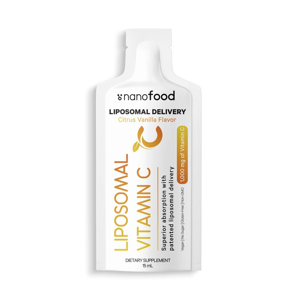 Codeage Nanofood Liposomal Vitamin C Liquid Supplement, Vitamin E, Daily Immune Support, 32 Pouches