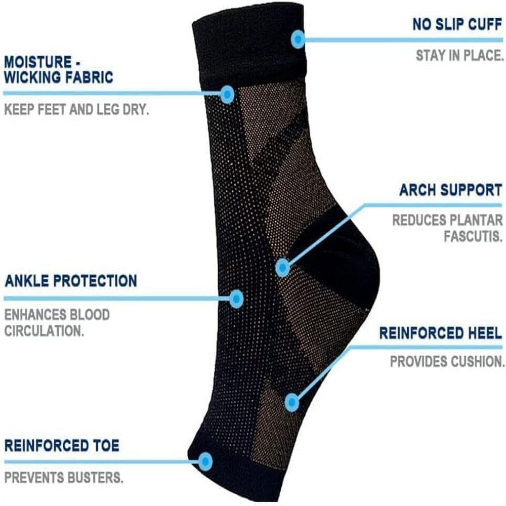 3Pairs Neuropathy Socks Ankle Brace Socks Plantar Fasciitis