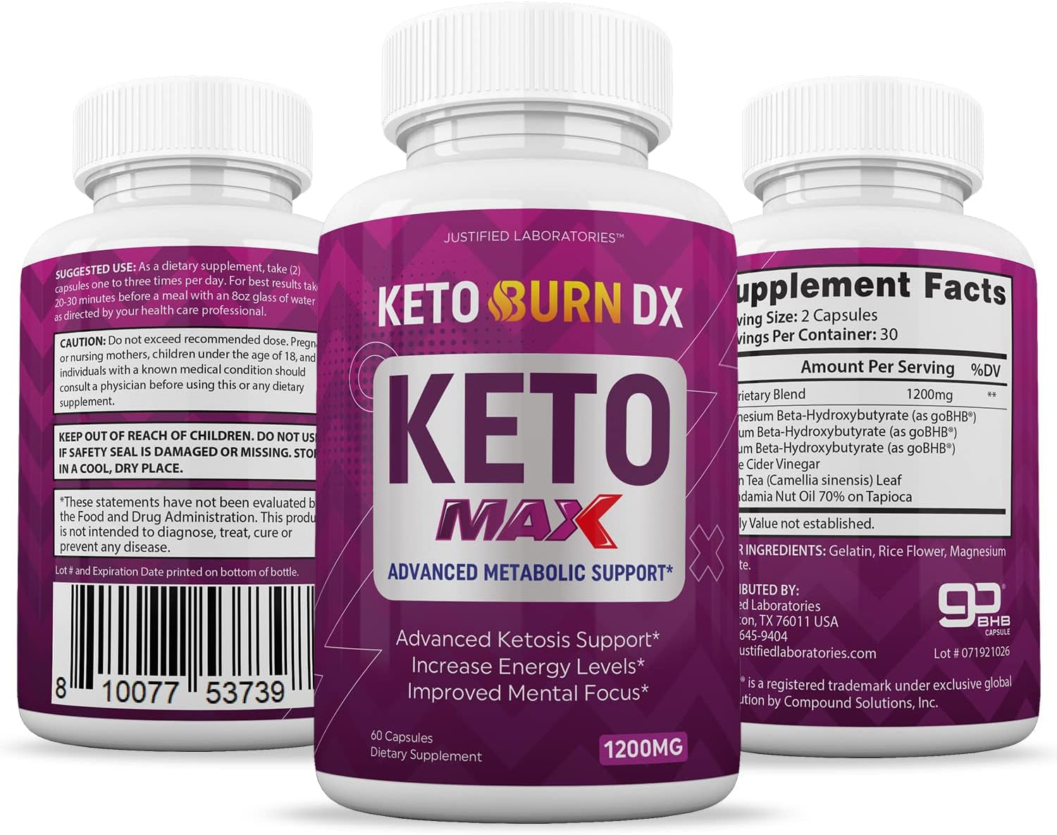 (10 Pack) Keto Burn DX Max Pills 1200MG Includes Includes Apple Cider Vinegar Gobhb Exogenous Ketones Advanced Ketosis Support for Men Women 600 Capsules